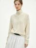 Women's Wool High Neck Half-Zip Jacquard Loose Knit Sweater for Autumn and Winter
