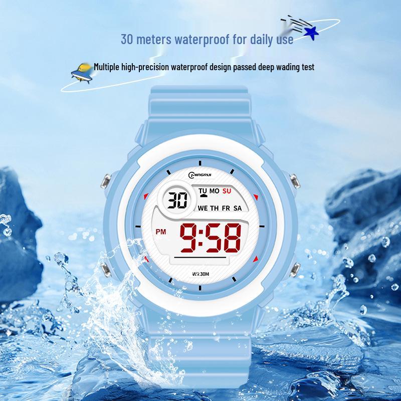 

Children s Luminous LED Waterproof Sports Watch with Multiple Functions чорний