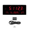 Large Wall-Mounted Digital LED English Calendar Clock with Temperature Display
