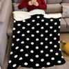 Schwarz-Weiß gepunktete Flanelldecke Warm Weich Halloween Weihnachten Sofa Warm Gemütlich Dekorative Dekoration Geschenk für Alle Jahreszeiten