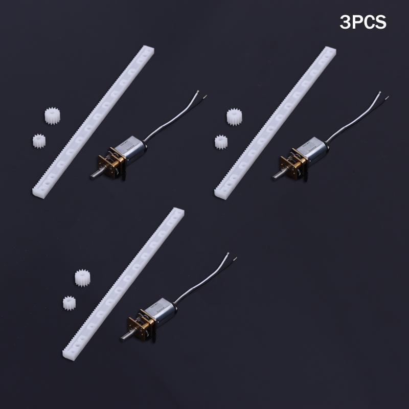 125Mm Guide Rack 3D Hole Gear Linear Drive Gear Rod N20 Geared Motor Kit 12-Tooth 15-Tooth Plastic Gear For Diy Camera Monitor