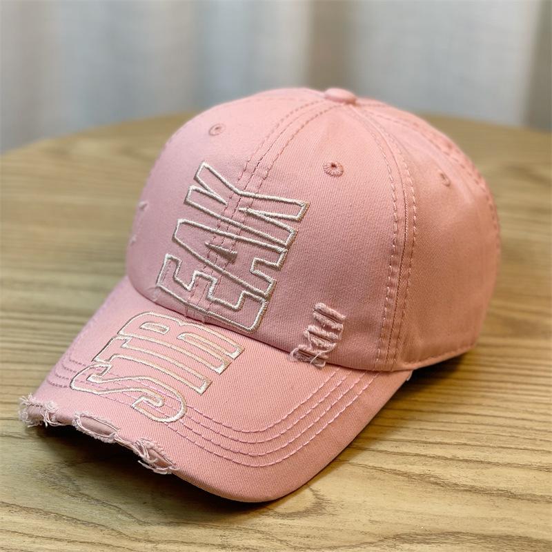 Hat Women's Spring and Autumn Korean Style Trendy Letter Embroidered Baseball Hat Fashionable Casual Baseball Hat Men Street Hip Hop Hat Young Man