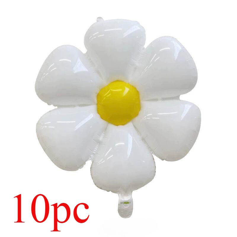 10 tk Daisy Balloon Hiiglaslikud valged lilled Alumiiniumfooliumist õhupallid sünnipäevaks Baby Shower Pulma Daisy peokaunistused