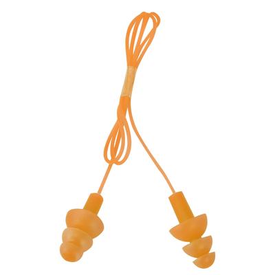 Bouchons d'oreilles antibruit en silicone souple et étanche pour la natation(Orange)