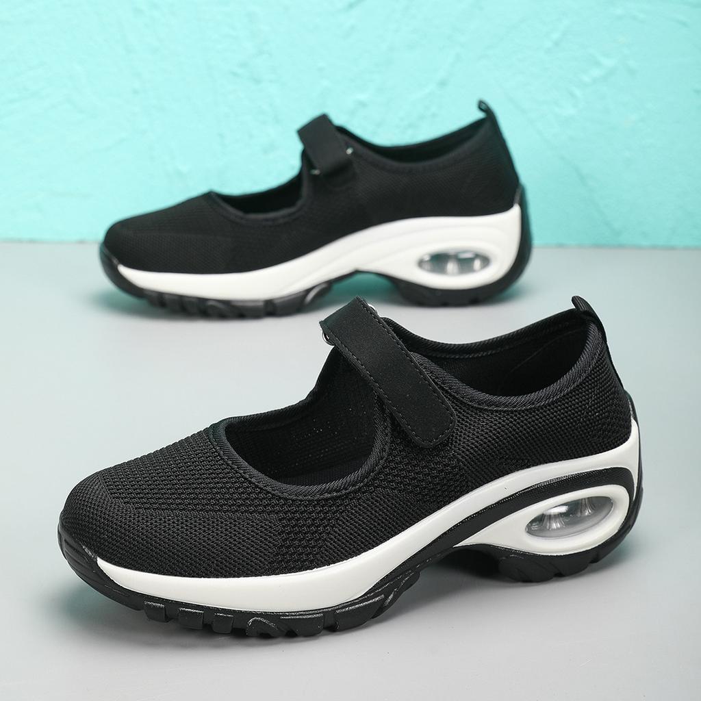 Women's Casual Mesh Shoes Breathable Sneakers Air Cushion Sport Running Shoes Non Slip Wedge Platform Shoe Loafers Zapatos Mujer