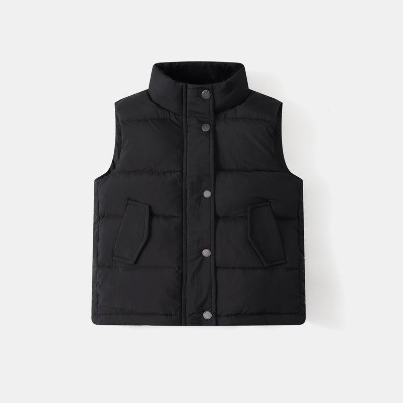 Kids' Stand-Up Collar Winter Down Vest - Boys' Thickened Korean Style Outerwear