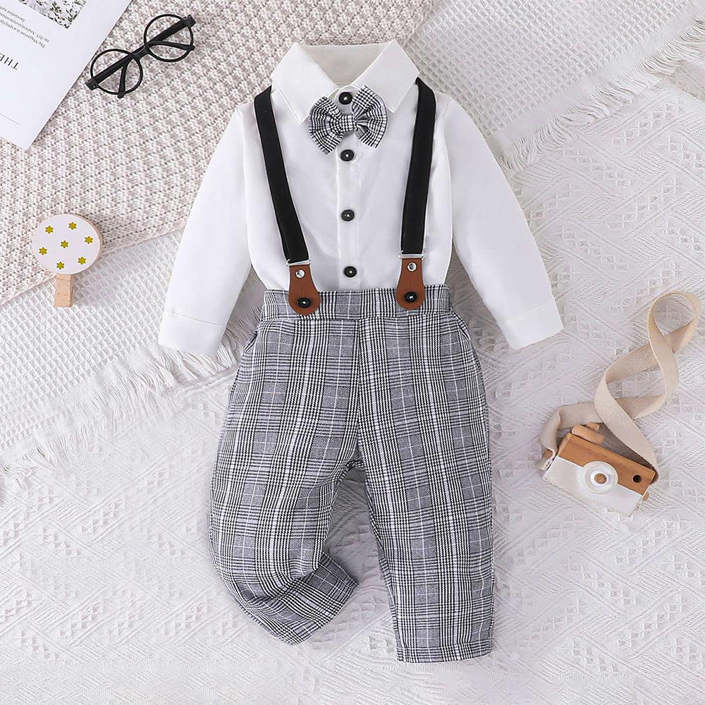 

Джентльменская рубашка в клетку для маленьких мальчиков, брюки в клетку, официальная одежда, детская одежда