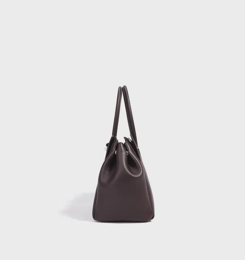 Damen-Aktentasche 2025 aus echtem Leder – Vielseitige Pendlerhandtasche mit großem Fassungsvermögen