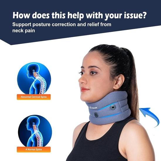 Wonder Care Cotton Soft Cervical Collar Adjustable Collar Neck Support Brace,Neck Support Soft Neck Collar Neck Brace For Neck Pain - Medium