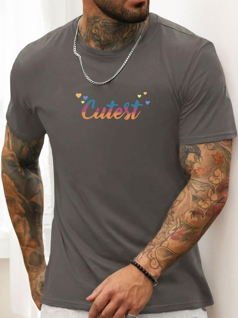 Kurzarm T-Shirt Niedlichstes Herren 100% Baumwolle Muster Gedrucktes Hemd Sommer Rundhals Atmungsaktiv Lässig Mode Cooles T-Shirt