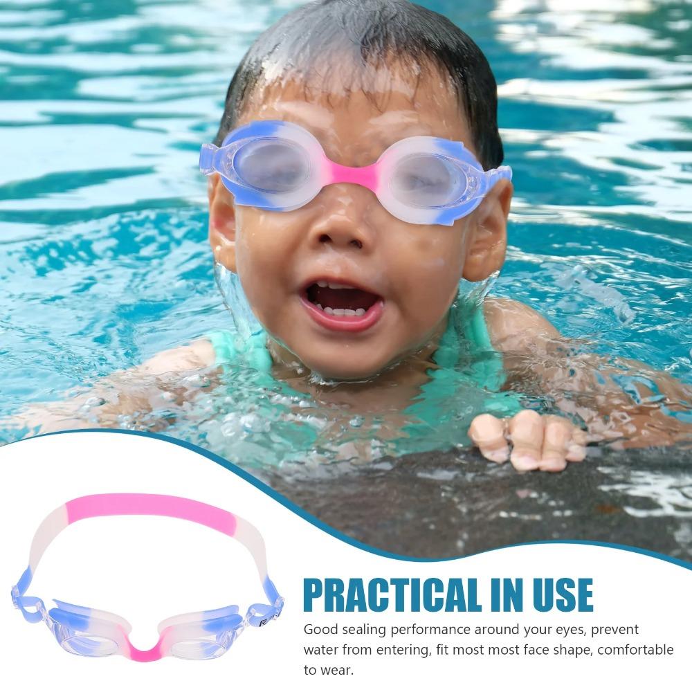 Ochelari de protecție impermeabili anti-aburire pentru copii, ochelari de înot transparenți, ochelari de vedere reglabili