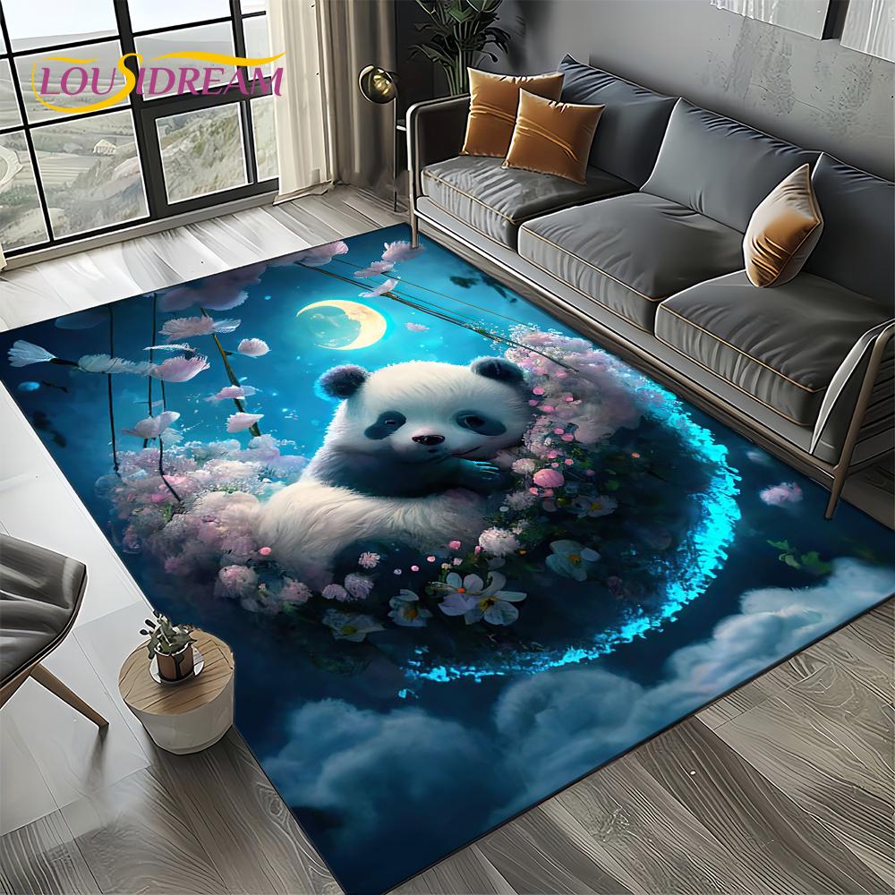 3D Dream Animal Cartoon Panda Cute Carpet Rug for Living Room Bedroom Home Sofa Decoration,Kid Area Rug Non-slip Floor Mat Gift