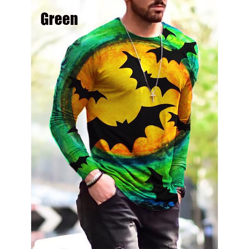 Spring Autumn Men's Casual Flag Printed Top Long Sleeve T-shirt Plus Size Men's Tees