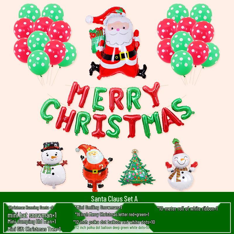 Christmas & New Year Cartoon Foil Balloon Decoration Set