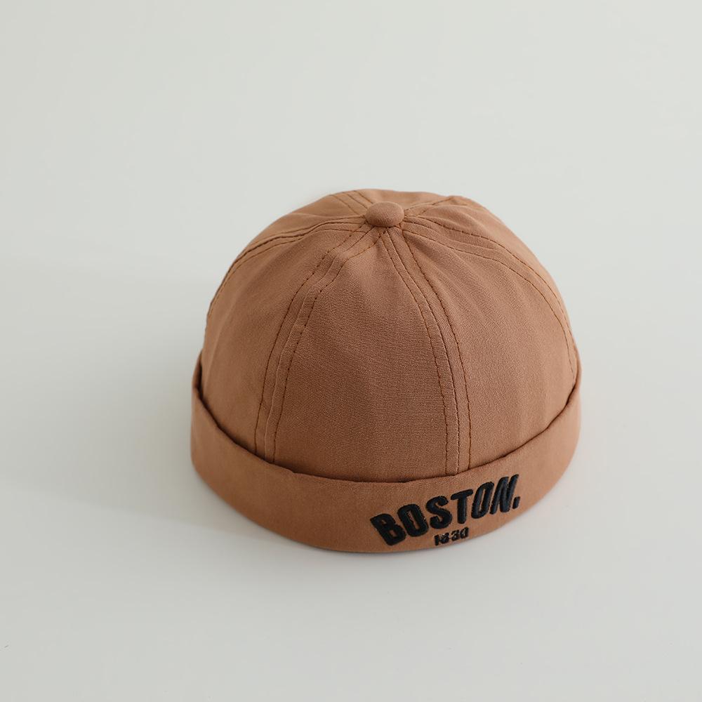 

New Letter Baby Brimless Hat Summer Baby Boys Girls Dome Melon Cap Toddler Kids Landlord Hats Beanies 50cm коричневий