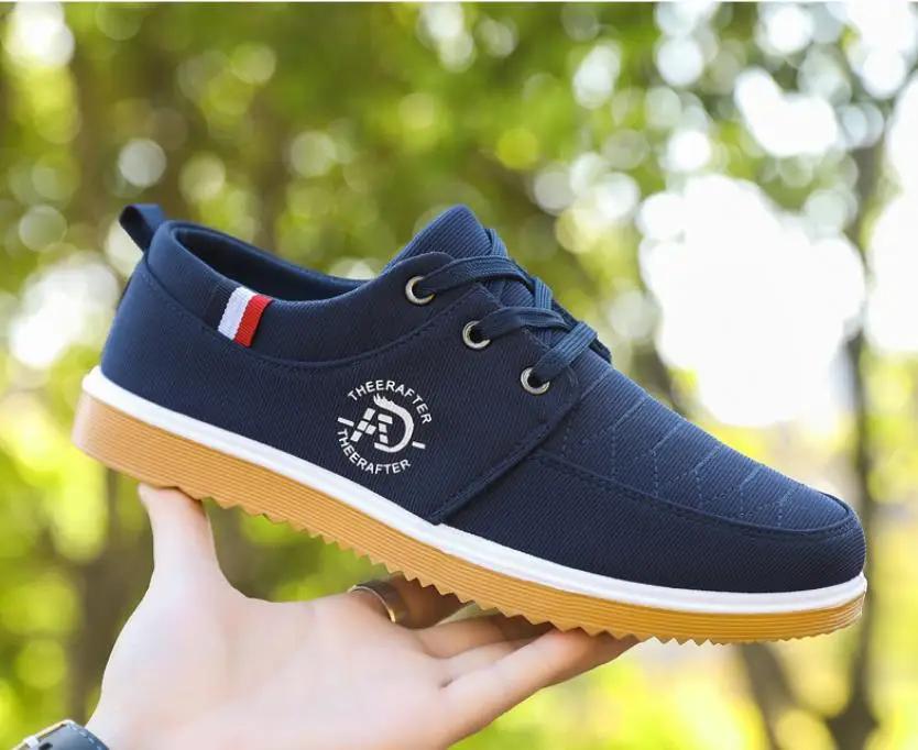 New Men's Canvas Shoes Lightweight Sports Shoes Casual Mesh Breathable Vulcanized Shoes Classic Fashion Lace Up Work Shoes