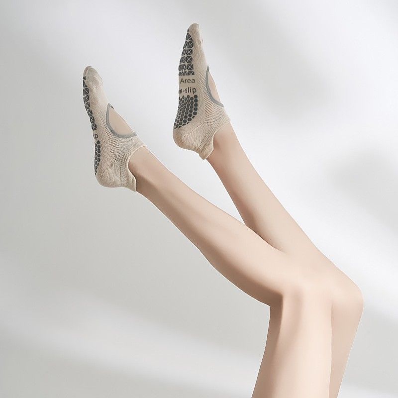 

Yoga Socks Five Finger Thin Anti-Slip Women 2025 Summer Professional Pilates Deodorant and Breathable Mesh Open Back Toe Socks Ivory White