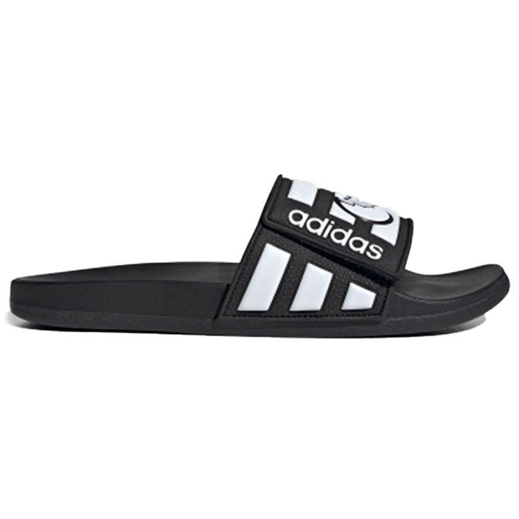 Adidas Neo Kreslený Vzor Písmen Suchý zip Protiskluzové Nazouvací Sandály Unisex Obuv Černá Bílá FY3037