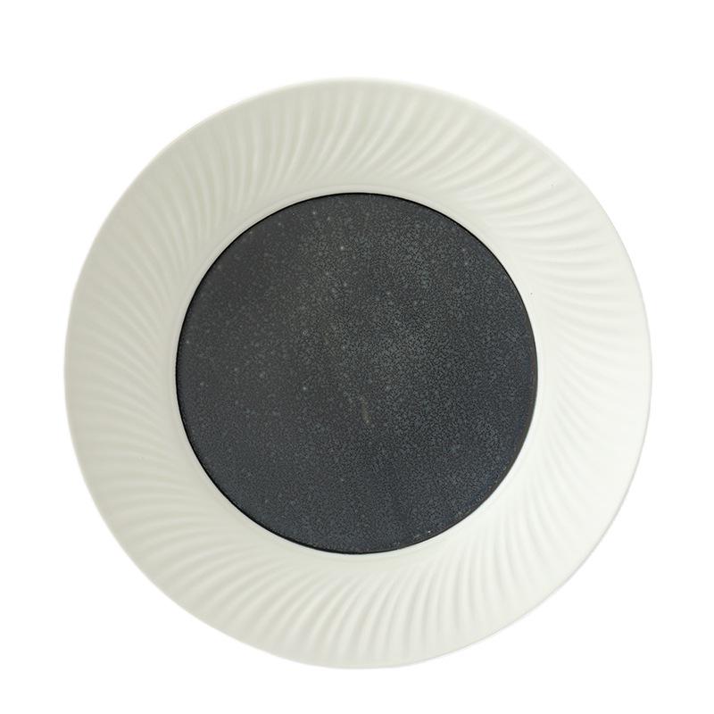 High-End Multi-Color Ceramic Dinnerware Set: Western Plates, Soup Bowls, Salad Bowls, and Wide-Edged Flat Plates for Commercial Use.