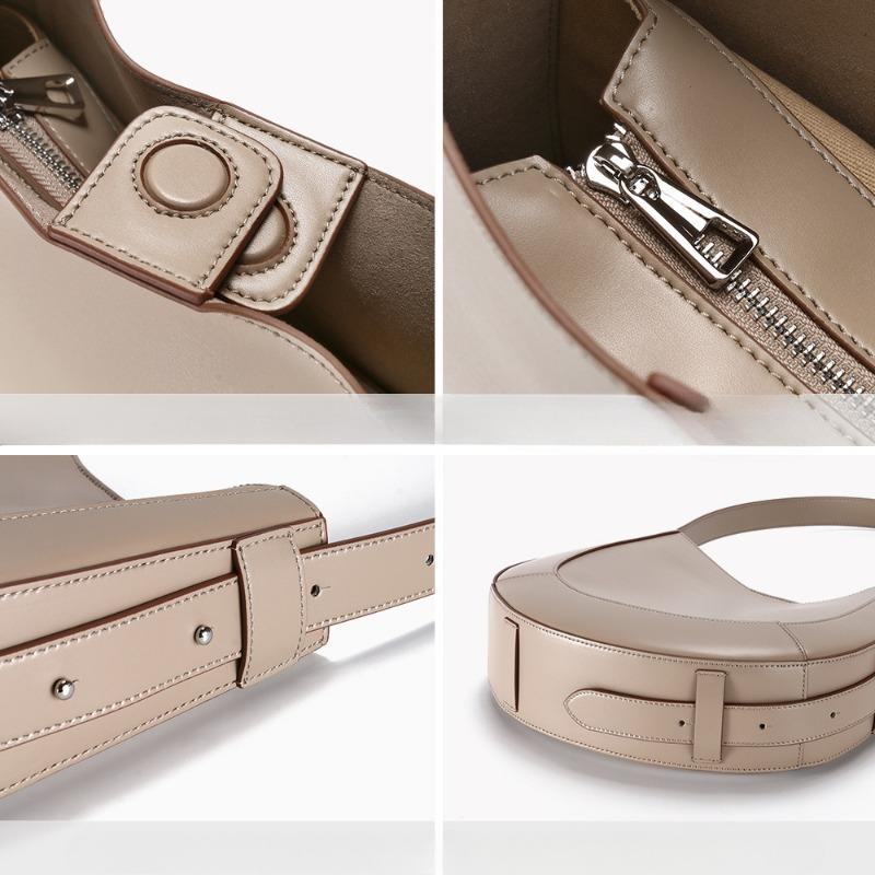 Genuine Leather Sherry Bag Large-capacity Tote Bag Simple Style Fashionable Commuting Single-shoulder Bag