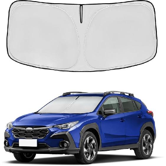 Windshield Sun Shade For Mazda 3 2014-2018 Double Layer 240T Front Window Shade Fit Mazda 3 Sun Visor Foldable Shade Blocks UV Rays Summer Must Have