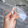 Women's Retro Polygonal Anti-Blue Light Eyeglass Frames, Semi-Titanium, Prescription Compatible 3931