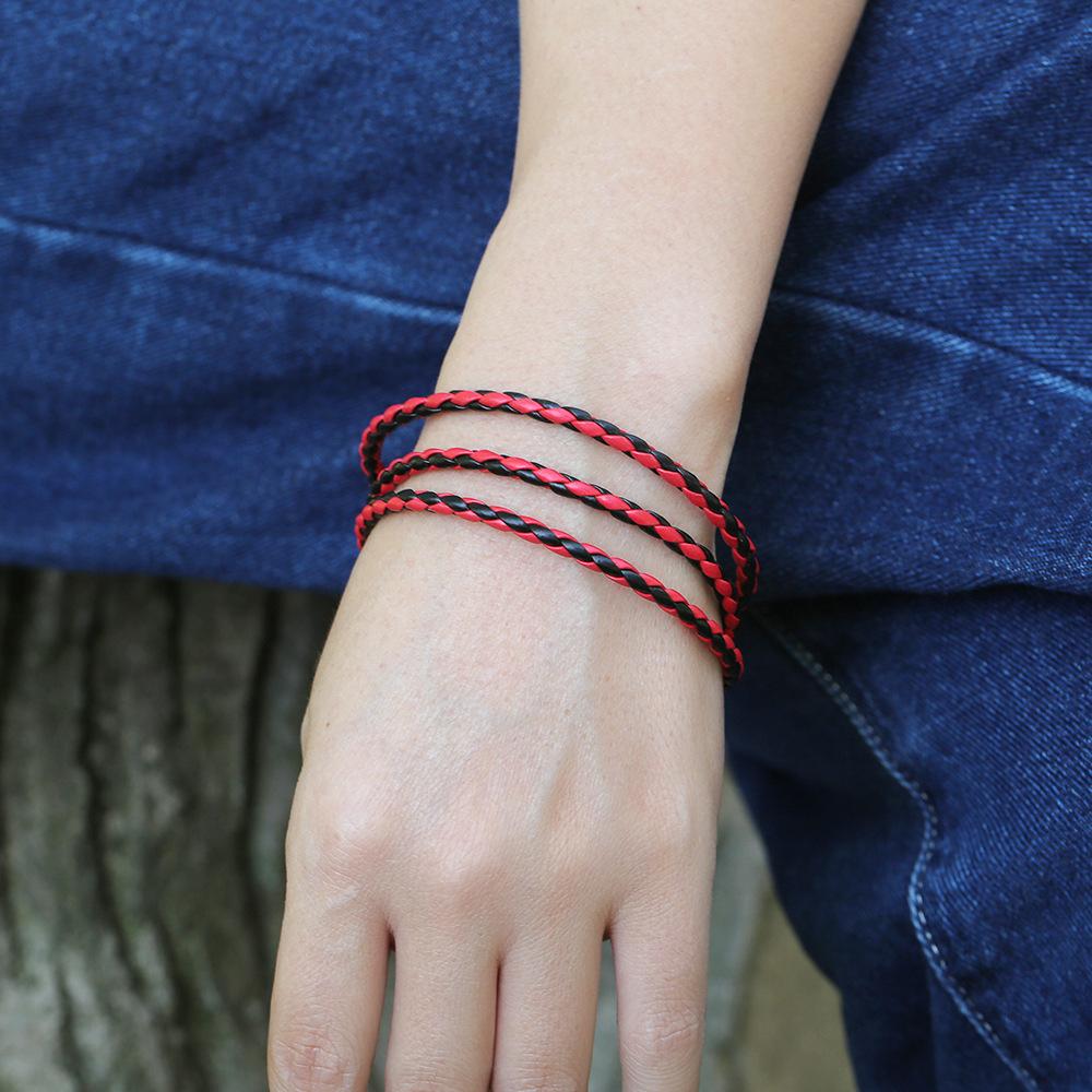 Multi-layer Bracelet Braided Twist Leather Cord Men Bracelet