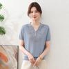 Chic Summer Ice Silk T-Shirt for Stylish Moms - 2026 Fashion Knit Top for Middle-Aged & Elderly Women