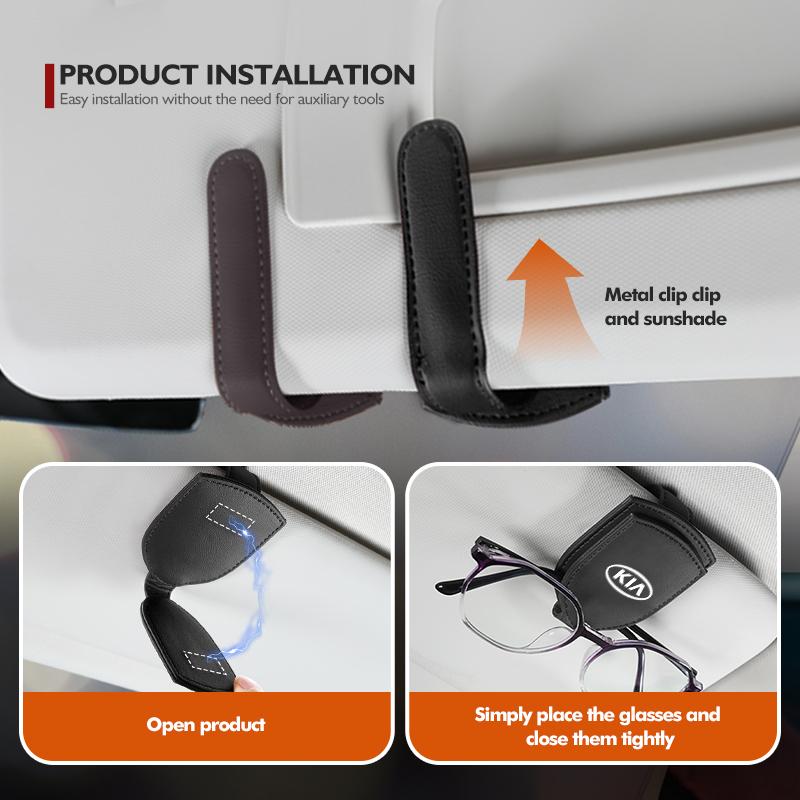 Car Glasses Holder Sun Visor Sunglasses Clip Card Accessories For KIA Ceed Sportage Rio K5 K2 Optima Cerato Proceed Venga