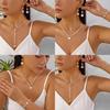 Geometric Flower Shape Jewelry Set With Pearl Pendant For Women Fashion Accessories