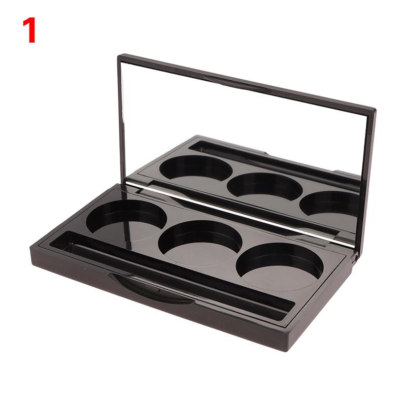 3 Grids Square Empty Eyeshadow Palette With Fixed Sticker&Aluminum Plate Plastic Cosmetic Container Clear Makeup Case