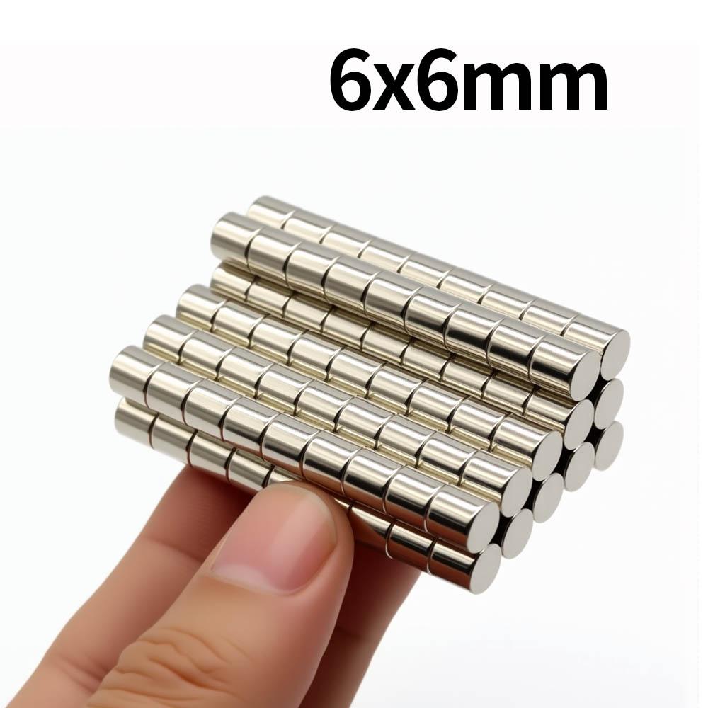 6x6mm Super Silný Neodymový Magnet N35 NdfeB Permanentní Magnetický imanes Kulaté Silné Magnety Magnet na Ledničku