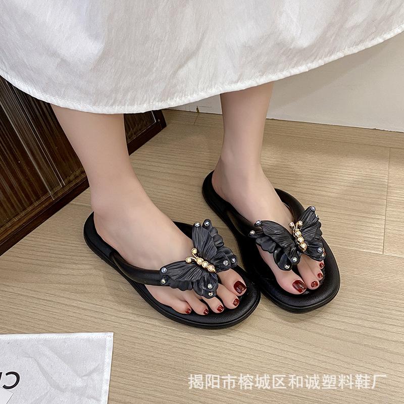 Fashion 2025 Women Slippers New Summer Casual Shoes Versatile Thick Sole Sandals Women Outwear Bow Beach Slippers Sexy Slides Women