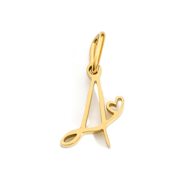 Personalized Initial Letter Alphabet Pendant Stainless Steel Accessories For Diy Necklace Bracelet Jewelry Making Charm Gifts