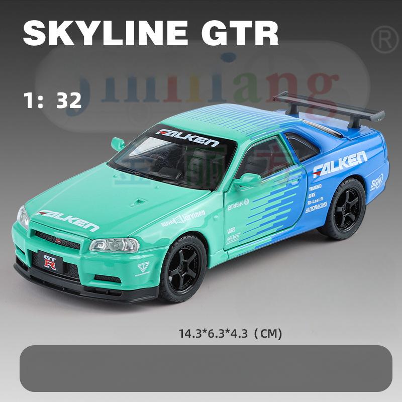

New 1:32 Nissan Skyline GTR R34 Alloy Diecasts & Toy Vehicles Metal Toy Car Model Sound and light Collection Kids Toy Gift
