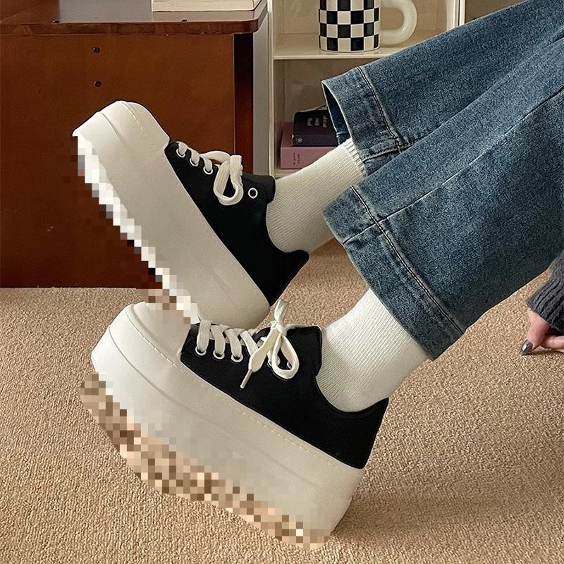 Velcro Heightening Little White Shoes Women's 2 Summer New Platform Bread Big Head Shoes Versatile Casual Board Shoes