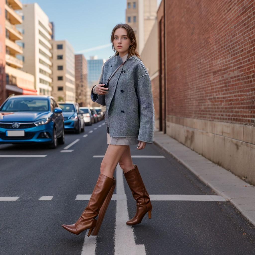 European Size Women's Solid Double Breasted Wool Blend Coat, Casual Elegant British Style Versatile Outerwear