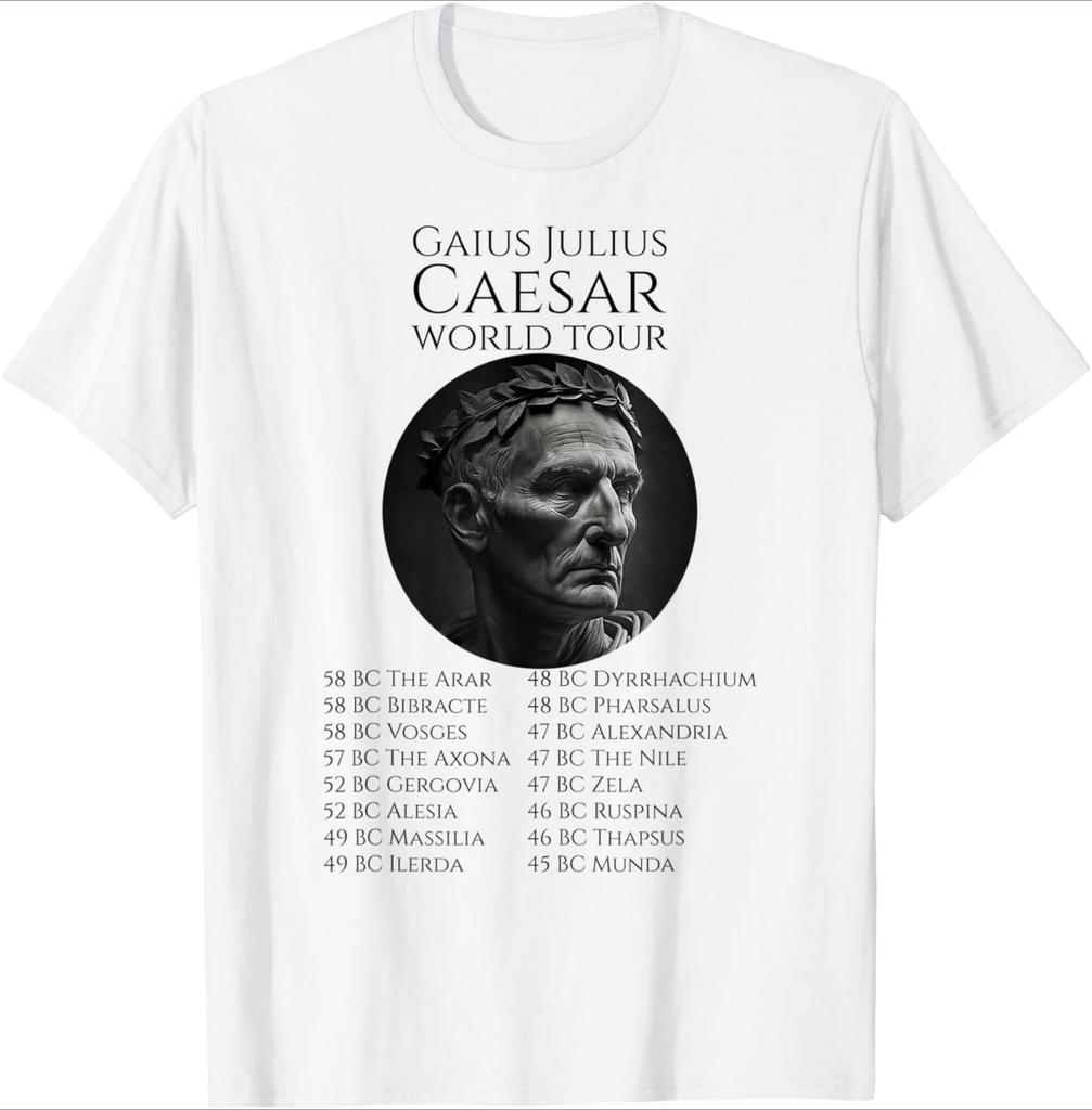 Gaius Julius Caesar WeltreiseAltes Rom GeschichteSPQR Design100% Baumwolle Sommer Rundhals Kurzarm Bedrucktes Herren T-Shirt