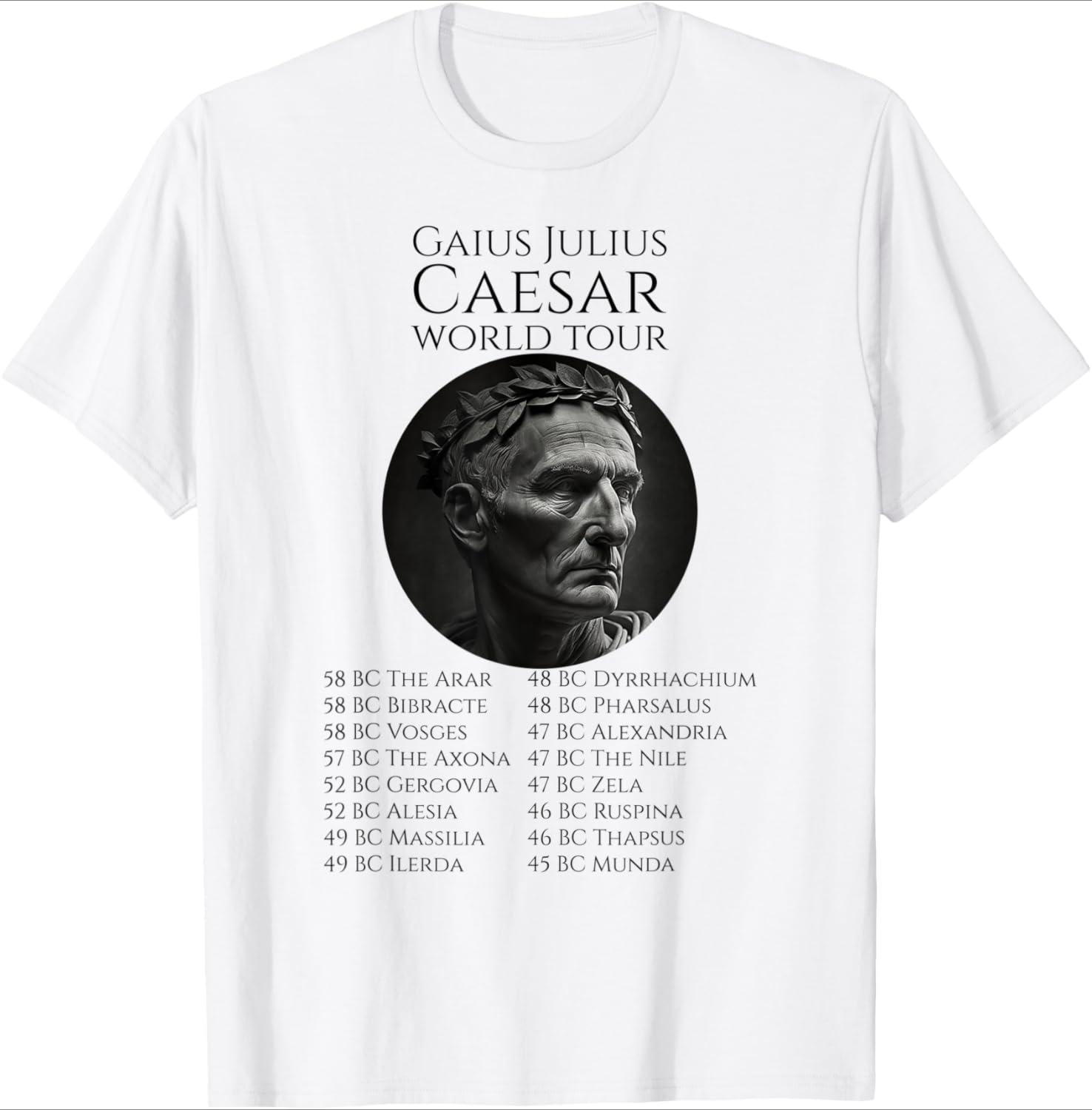 

Gaius Julius Caesar World TourAncient Rome HistorySPQR design100 cotton summer Oneck short sleeve printed mens Tshirt S
