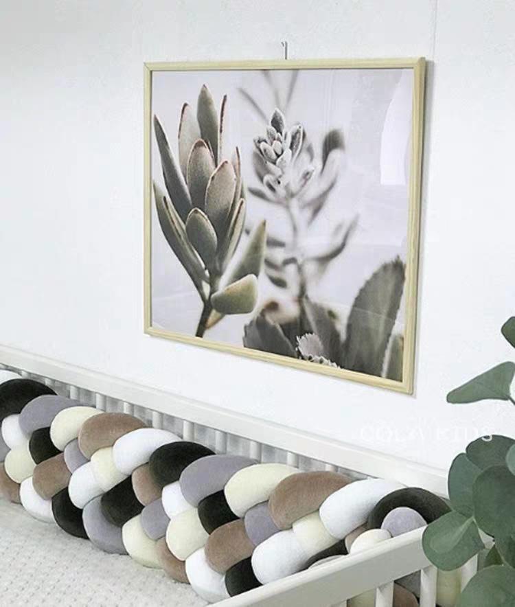 Dänischer Strick Nordischer Knotenball Krippenstoßschutz - 6-Strang-Zopf für Neugeborene