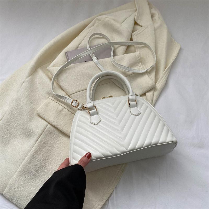 Trendy Fashionable Shell Bag For Women In Black White Green Khaki And Rose Red