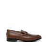 Ferragamo Gancini Trim Leather Moccasins Brown