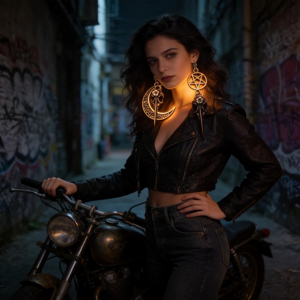Steampunk Crow Skull Star Earring With Electroplated Alloy For Women Fashion Accessory