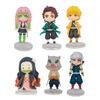 9.5CM 6Pcs/Set Anime Demon Slayer Small Figure Character Multiple Combination Sets Cute Anime Toy Gift Collection Decoration PVC