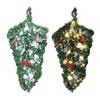 Artificial Christmas Teardrop Swag 20" Faux Pine Greenery Teardrop Wreath with Fake Snow And Red Birds Ornament for Xmas Door Fireplace Table