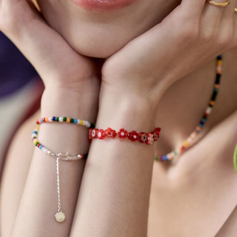 Cotoit Red Flower Bracelet