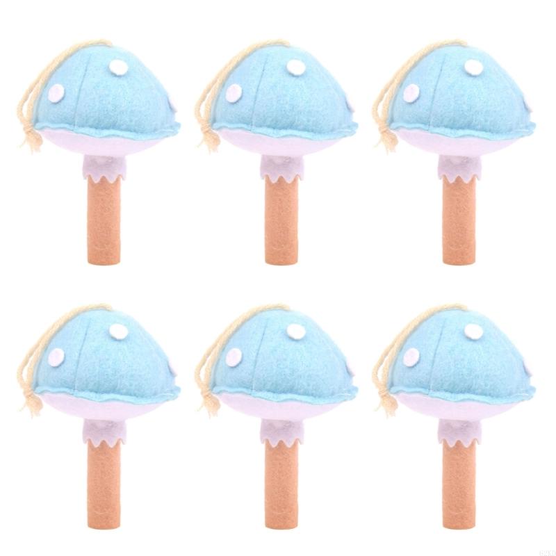62KD Needle Felted Mushroom for Unique Bag Charm and Keychains 6Pack