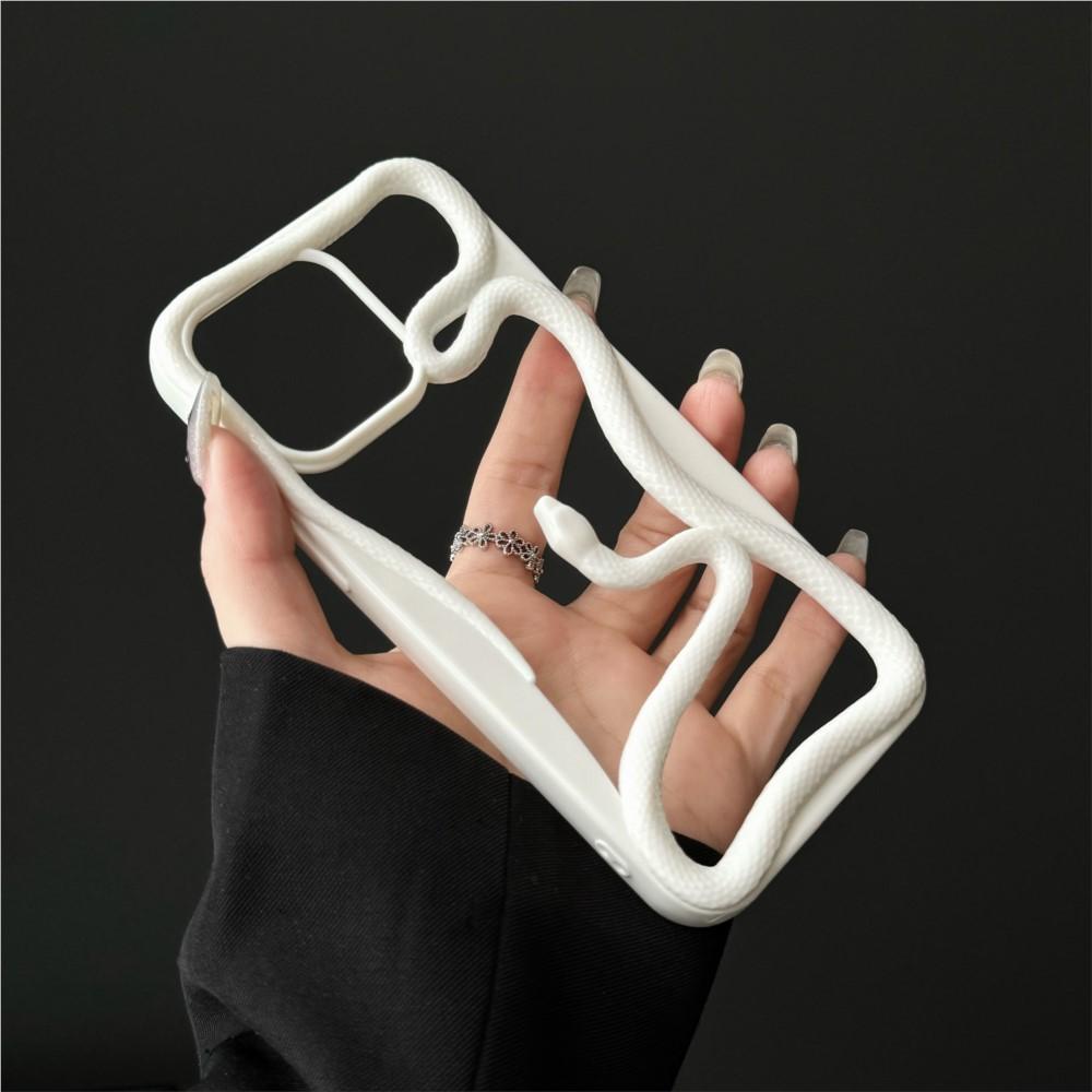 Custodia Creativa 3D Snake Placcata Vuota Dissipa Calore per iPhone 16 15 14 Plus 13 12 11 Pro Max Divertente Antiurto Morbida