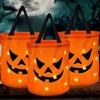 1-20 Stück LED Leuchtende Halloween Kürbis Süßigkeiten Tragetasche Korb für Kinder Süßes oder Saures Party Eimer für Feiertagsveranstaltungsdekoration Verwendung