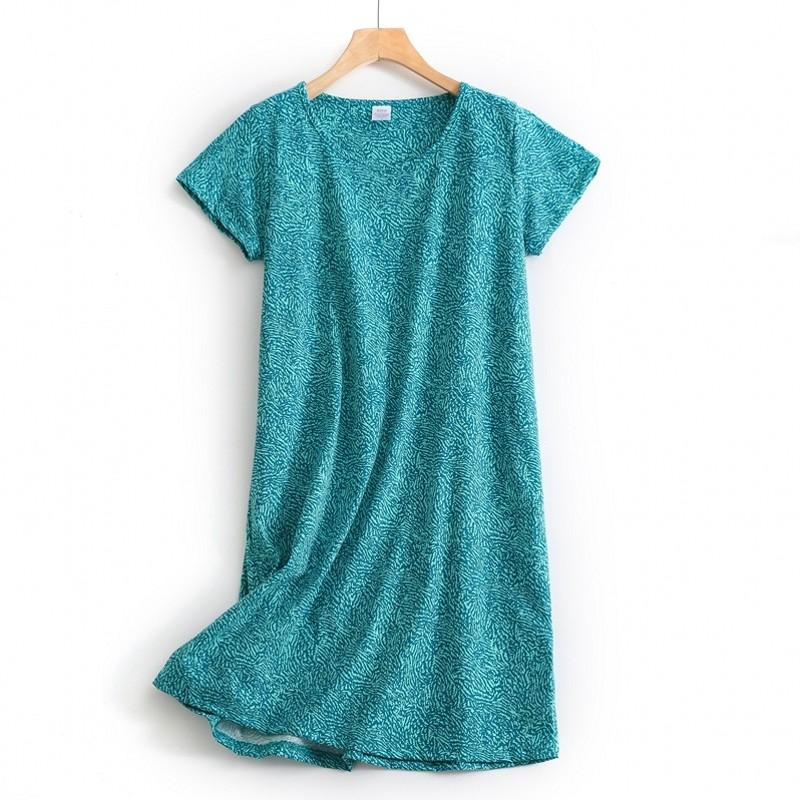 Plus size Estate Donna Camicia da notte Manica corta Simpatico cartone animato pigiameria dolce O Collo Camicie da notte Pigiama Pigiama da donna in cotone